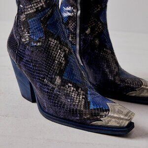 Free People Brayden Boots Blue Snake Skin